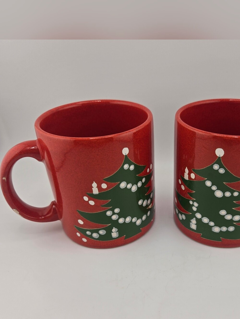Waechtersbach Red Christmas Tree Ceramic Coffee Mug SET OF 2